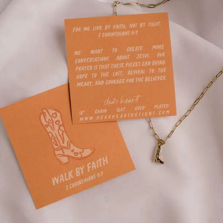 Walk By Faith Charm Necklace I Christian Jewelry