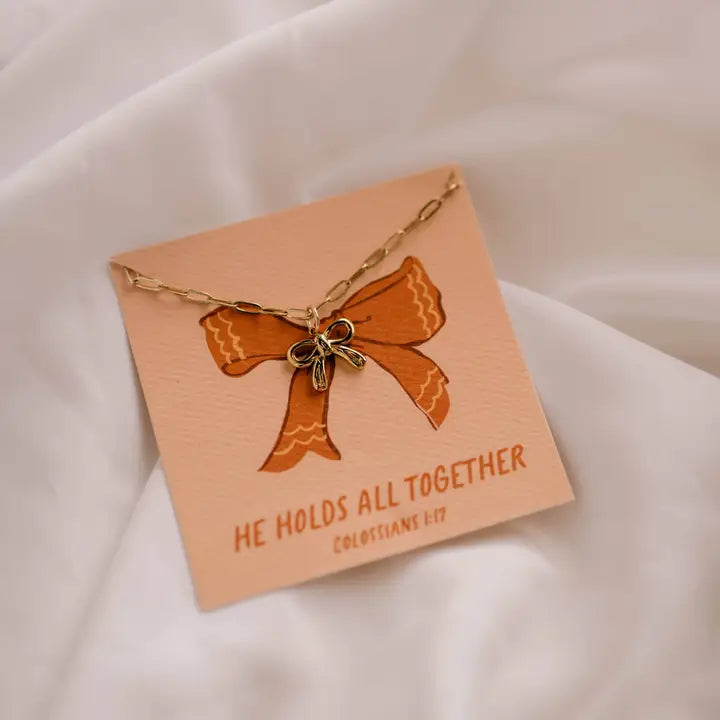 He Holds All Together Charm Necklace I Christian Jewelry