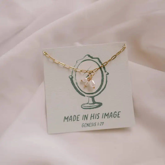 Made in His Image Charm Necklace I Christian Jewelry