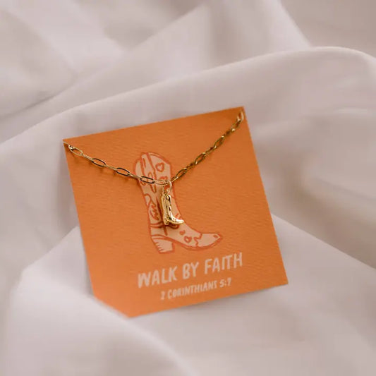 Walk By Faith Charm Necklace I Christian Jewelry